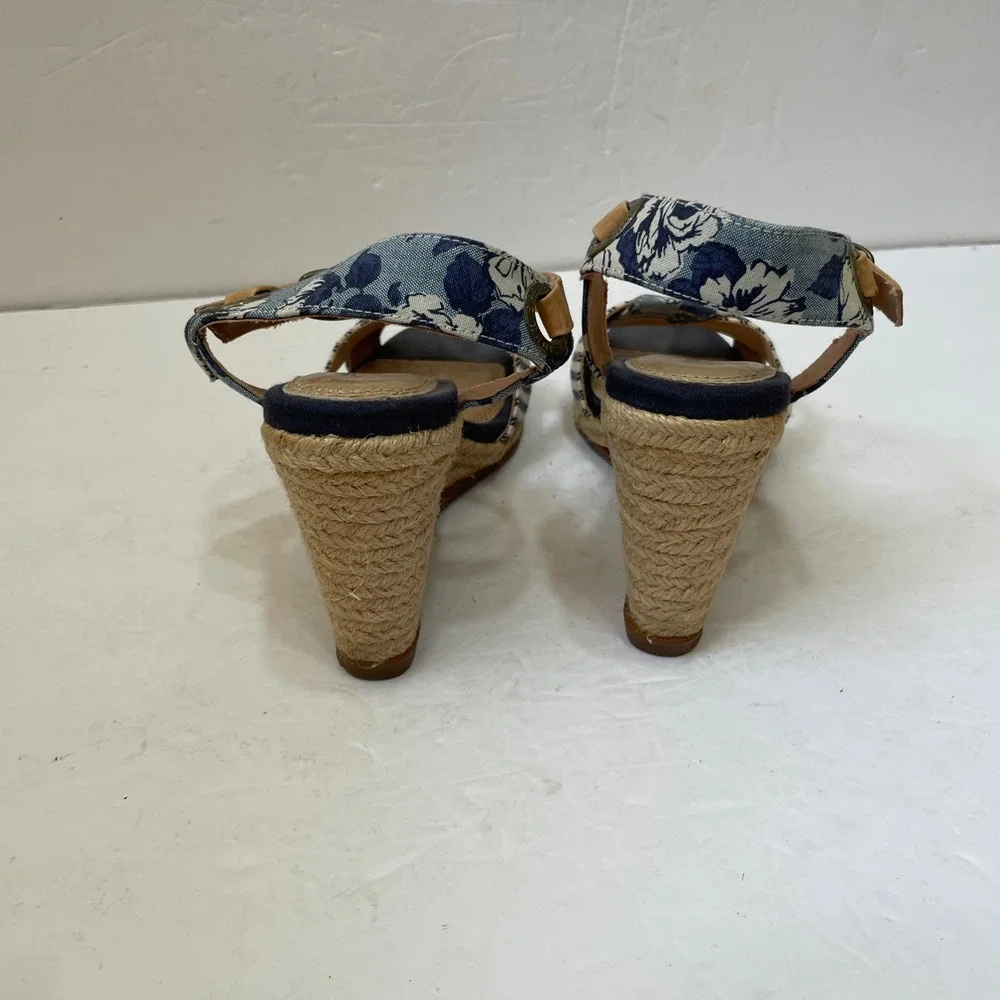 SPERRY‎ TOP SIDER SAYLOR ESPADRILLE WEDGES IN BLUE LIBERTY